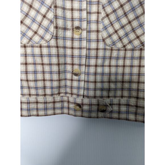 Vintage 90's County Seat Cropped Plaid Shirt Light Jacket Cotton Size S NWT - Picture 5 of 9